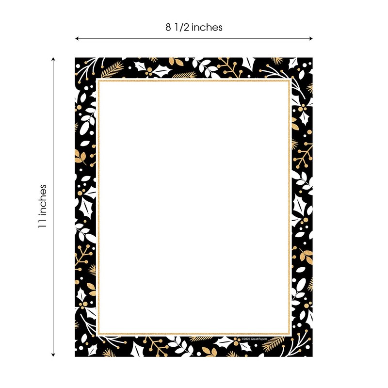 Great Papers! Black And Faux Gold Holiday Letterhead / 80