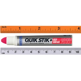 Markal 28772 Quik Stik+ Oily Surface Mini Marker, Red Color, Marks Through Oily & Wet Surfaces, Dries in Less Than One Minute. The Mini Size Durable Barrel Utilizes Easy Grip Airtight Clip Cap