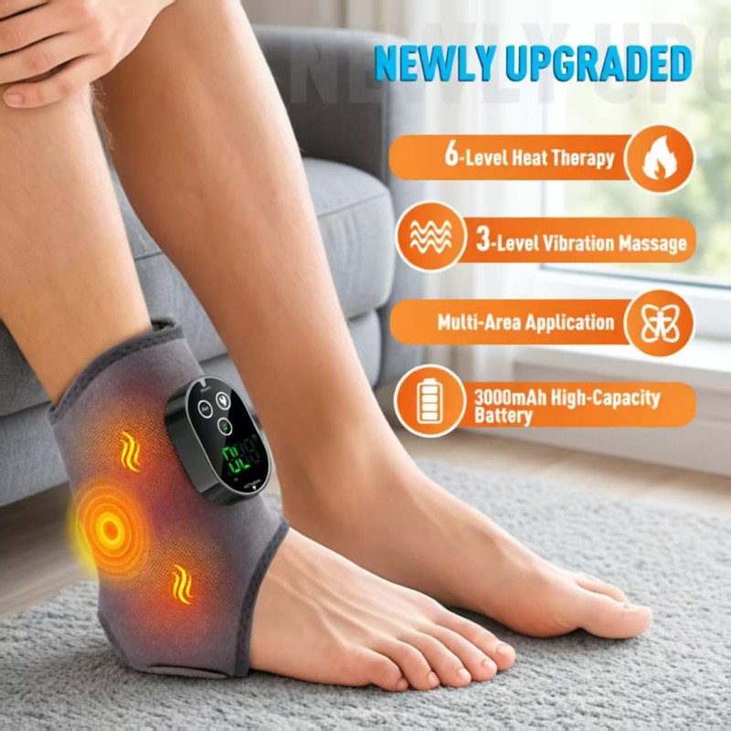 Heated Foot Massager with Vibration, Digital Display Foot Heating Wrap,