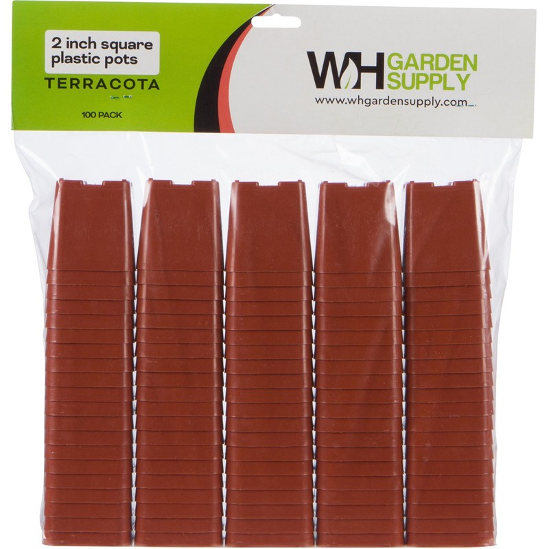 WH Garden Supply Pack of 2 Inch Plastic Flower Pots