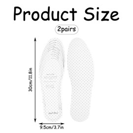 Rumyve 2 Pairs Memory Foam Insoles, Anti Odour Cotton Shoe Insoles,Breathable Cuttable Memory Foam Sneakers Filler Cushions Bottom for Men & Women