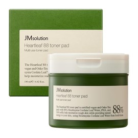 JMsolution Heartleaf 88 Almohadilla de tóner de humedad, almohadillas faciales calmantes e hidratantes para pieles sensibles, cuidado diario de textur