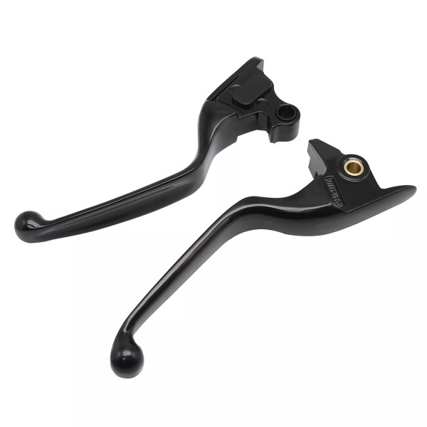 VASTMT Black Handle Grips Clutch Brake Levers For Harley Softail