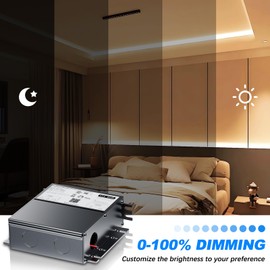 60W 12V Dimmable LED Driver for Lutron & Leviton Dimmer, Triac/ELV/MLV AC to DC Power Supply Transformer for LED Strip Light Dimmable, Constant Voltage Projects, UL&FCC-Listed, Class 2