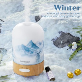 Fashome Glass Essential Oil Diffuser with Lavender Oils, 6 in 1 Ultrasonic 100ML Aromatherapy Scent Humidifier Vaporizer with Dense fine Mist, Timer, Auto-Off-Black (Winter-Lavender)