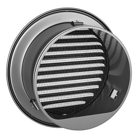 4" in Heavy Duty Thickened 304 Stainless Steel Air Vent Cover Louvered Grille Cover Vent Hood Round Cap Ducting Ventilation Air Outlet with Fly Screen Mesh for House (4inch-100MM Round Cap Black)