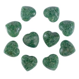 Nupuyai 10 Pieces Heart Gemstone Healing Stone Heart Shape Lucky Charm for Jewellery Making Decoration Approx. 1.5 cm