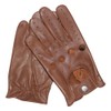 REAL EMPIRE Men's Driving Sheep Leather Luxury Gloves (Brown, XLarge)