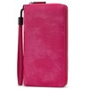 Bveyzi Women RFID Blocking Wallet Leather Zip Around Phone Clutch