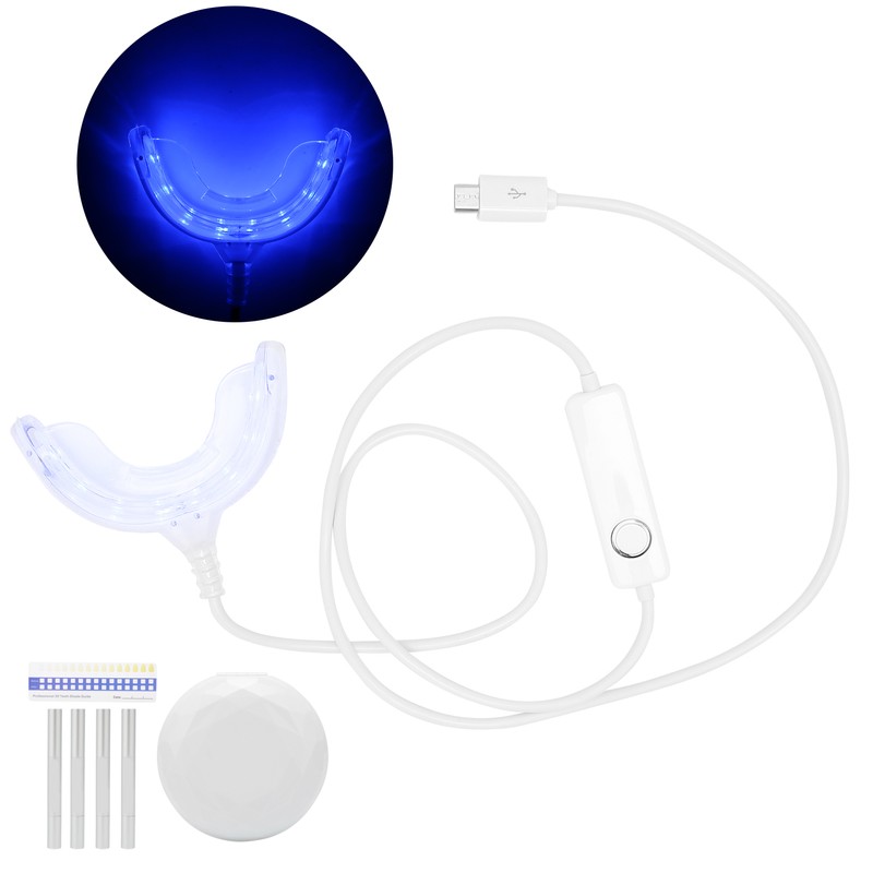 Teeth Whitening Device Soft Silicone Blue Light Timing Dental Teeth