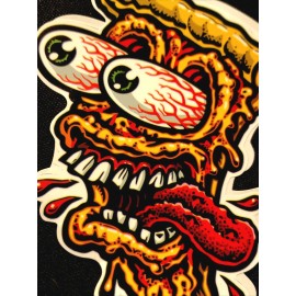 Stoner HOT ROD STICKER “STONER PIZZA” 3“ X 3 3/4” BLOOD SHOT EYEBALLS & EXTRA CHEESE...