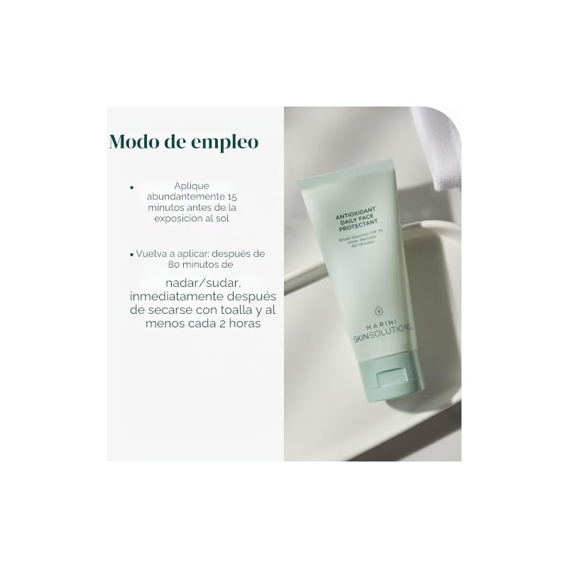 Marini SkinSolutions Protector facial antioxidante diario, protector solar SPF 33