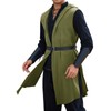 Runcati Mens Renaissance Hooded Surcoat Medieval Knight Sleeveless Tunic Tops