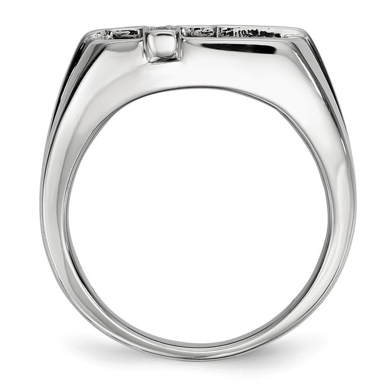 Sonia Jewels Size 10 Sterling Silver Diamond Black Simulated Onyx