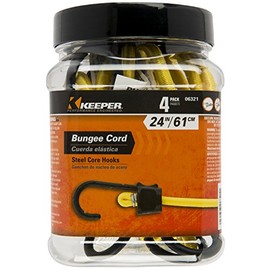Keeper - 24” Bungee Cord With SST Hooks, 4 Pack - UV And Weather-Resistant