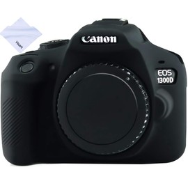 Yisau Camera Case for Canon EOS Rebel T6 T7, Silicion Rubber Camera Case Cover Detachable Protective for EOS 1300D Rebel T6/ EOS 1500D Rebel T7 KISS X90 Camera (Black)
