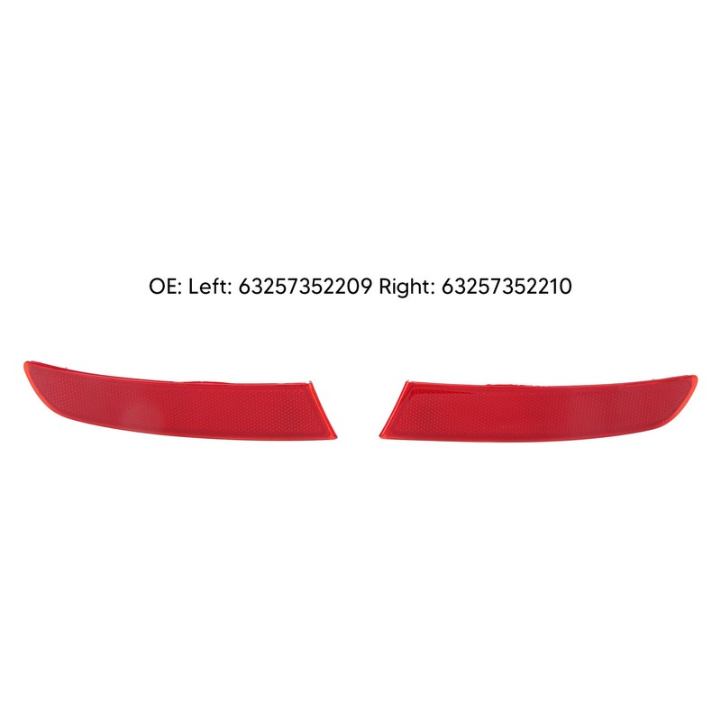 1 Pair Rear Bumper Reflector 63257352210 Smooth Surface Fit For