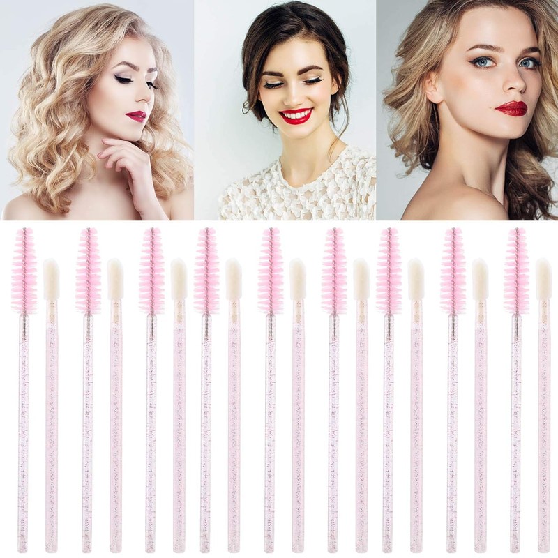 Tbestmax 200 Disposable Mascara Wand and Lipstick Applicator Wands Crystal