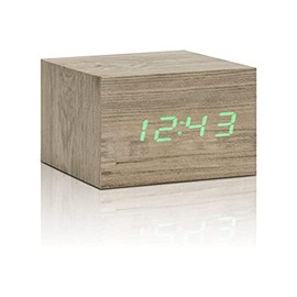 Gingko Design Alarm Clock, Wood, Beige, One Size