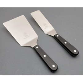 DUE BUOI - Juego de espátula ancha de gran resistencia, dimensiones de 4 x 6 pulgadas 1/3 y espátula estrecha superresistente, dimensiones de 5 x 6 pulgadas 1/3. Triple remachado. Antiadherente. Aprobado por ICQ.