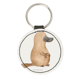 Mr. & Mrs. Panda Round Key Ring Platypus Courage - Gift, Training, Sea, Bag Charm, Lucky Charm, Sea Animals, Holiday, Work