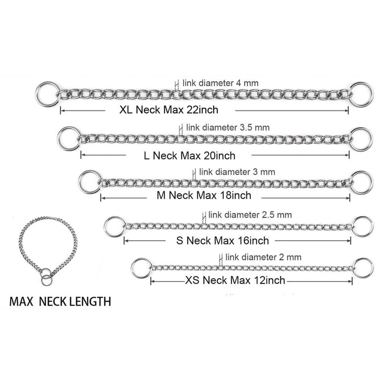 Choke Chain for Dogs,Heavy Metal Training Slip P Link Puppy