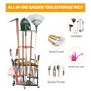 PLKOW Garden Tool Organizer with Wheels and Storage Hooks, Rolling