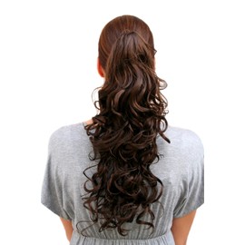 WIG ME UP - C128-6(126) Hairpiece Braid Curly Long Brunette Brown (Colour 6) 45 cm