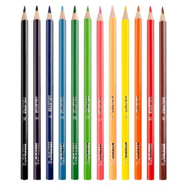 Kores - Kolores: 12 Coloured Pencils for Kids, Beginners and Adults with Soft Lead and Triangular Shape, Set of 12 Assorted Colours and Sharpener Included