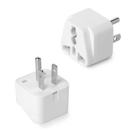 Universal Adapter, Europe to US Plug Adapters, 2 Pack UK to US Plug Adaptor, India to US Plug Adapterr, American Outlet PlugAdapter, EU/UK/Au/CN/Indian to USA Power Adapter (Type B), White