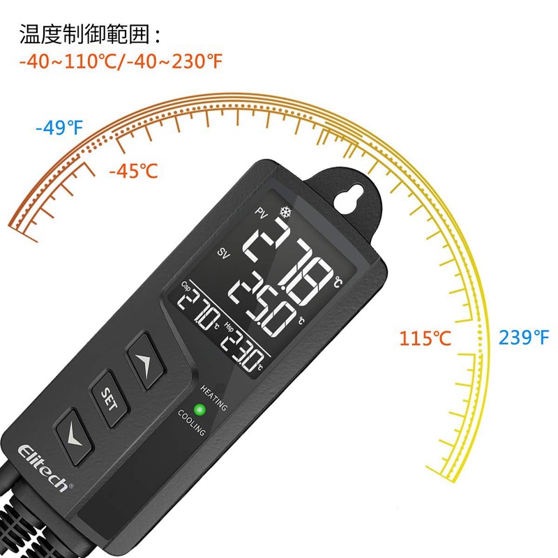Elitech STC-1000Pro Pre-wired Thermostat Temperature Controller Dual Output Heating and