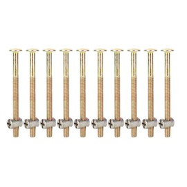 Luatoxry M6 x 80mm Bunk Bed Replacement Hardware, 10Pcs Nuts for Bed, Carbon Steel Furniture Bolt Nut Set, Hexagonal Bolt Nut Hardware Accessories for Connecting Wood, Boards