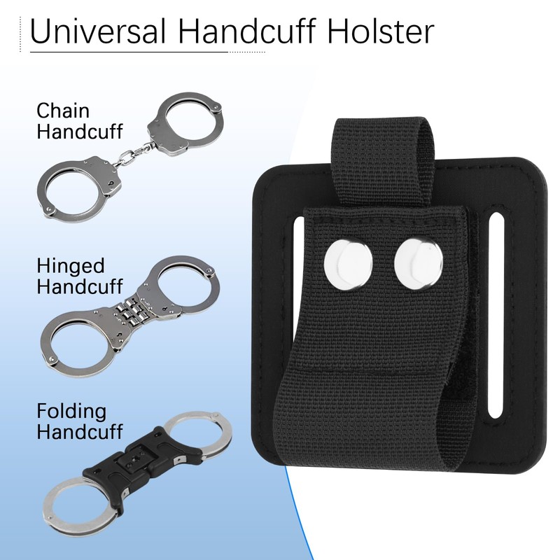 Easecos Handcuff Holster Handcuff Holder Belt Carrier for Chain/Hinged/Folding Handcuffs