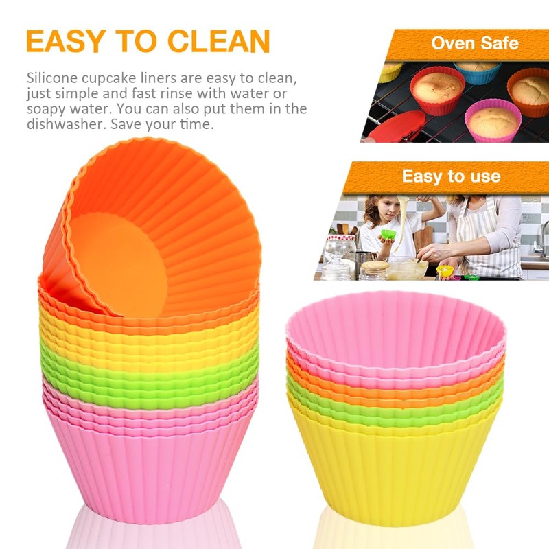 Pharamat Extra Large Silicone Muffin Cups 24 Pack, 3.54 Inch
