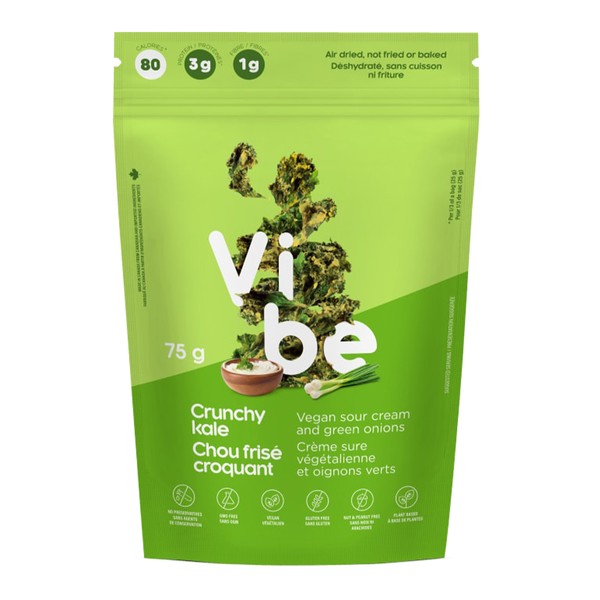 Vibe Crunchy Kale Chips Vegan Sour Cream And shallots 75g