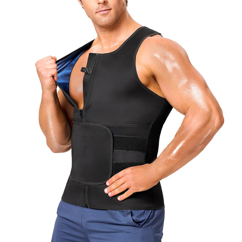 Junlan Sauna Suit for Men 2 in 1 Waist Trainer