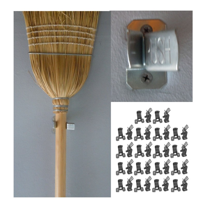 BULLDOG (36 Pieces Spring Grip Organizer for Brooms, Mops, Rakes