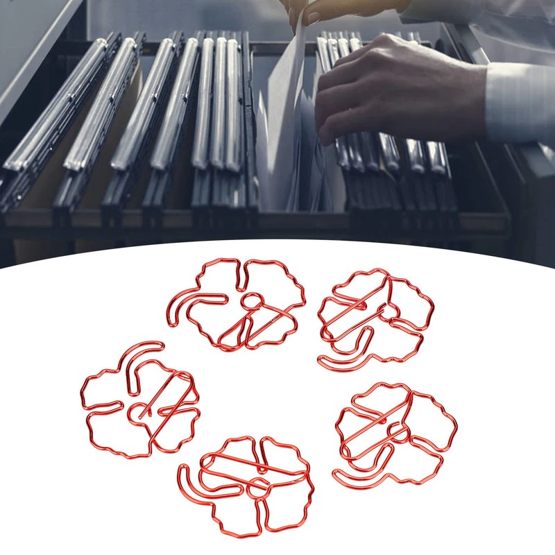 50Pcs Leaf Paper Clips 4 Leaf Clover Design Strong Metal