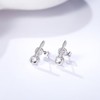 arete de violín de plata de ley 925, hipoalergénicos, para