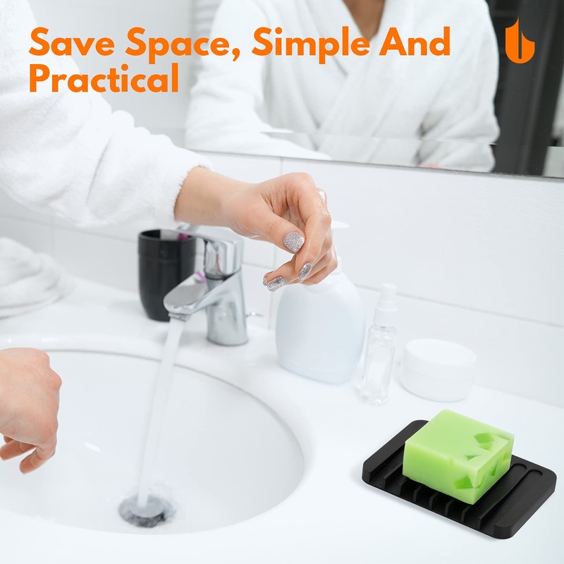 Urbanstrive Soap Dish Shower Waterfall Soap Tray Holder for Bathroom,