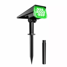 T-SUN Solar 20-LED Spotlight Landscape Light Outdoor Garden Pathway Wall Lamp Green US