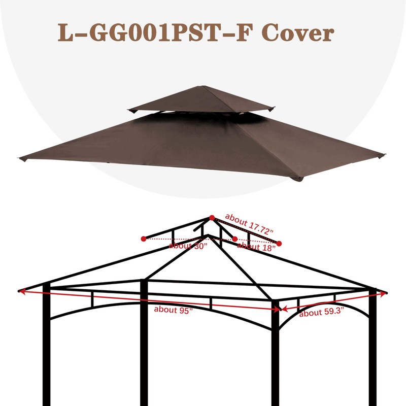 SCOCANOPY Upgraded Ripstop Fabric Replacement Canopy Grill BBQ Gazebo Roof
