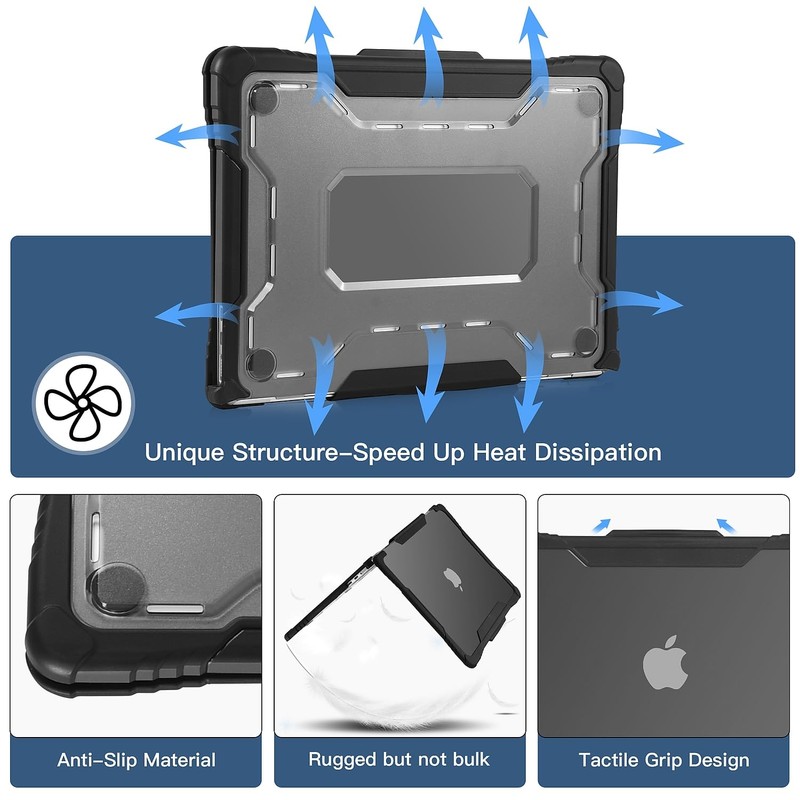 Techprotectus Rugged Laptop Sleeve with Keyboard Cover for Apple 13.6