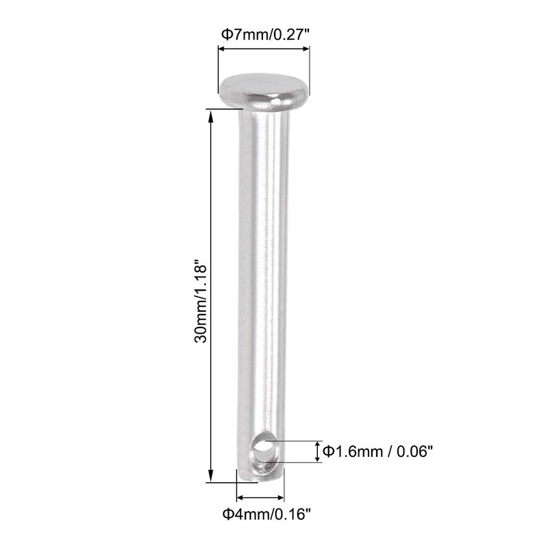 sourcing map 4pcs Single Hole Fork Bolts 4 mm x