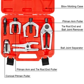 YSTOOL Front End Service Tool Set with Automotive Ball Joint Separator Tie Rod End Puller Pitman Arm Remover 5 PCS Removal Splitter Kit for Car SUV Light Truck Pickup Blue Case
