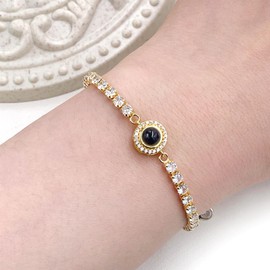 Vera Glam Gold Plated Tennis Bracelet, Expressing My Love for You in 100 Languages | Women's Tennis Bracelet, Eternal Blessings for Yourself and Your Loved Ones on Mother's Day and Valentine's Day