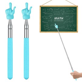 Uniclife 2 Pcs Telescopic Teachers Pointer Mini Retractable Finger Pointer Stick for Classroom Extendable Hand Pointer Classroom Pointer for Elementary School Kindergarten Teacher, up to 22.3" (Blue)