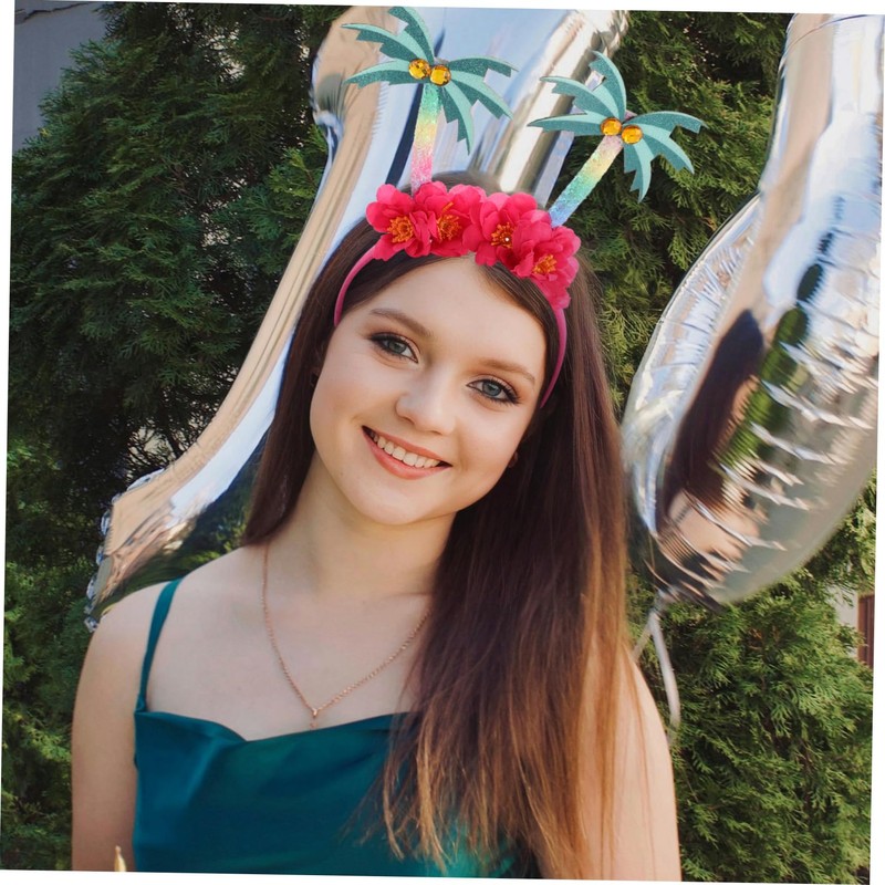 BIUDECO Coconut Tree Dressed in Hairband Men's Beach Hat Party