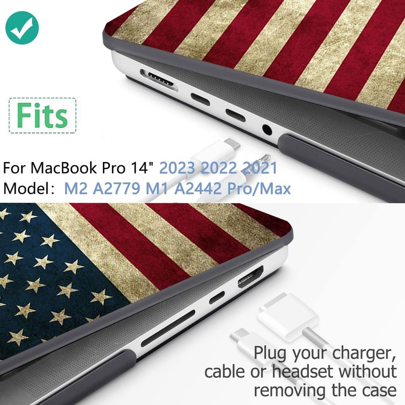 QCzyc Compatible with MacBook Pro 14 inch Case 2021-2024 Release