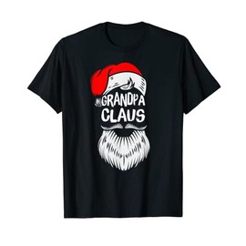 Mens Grandpa Claus Santa Claus Hat Beard White T-Shirt
